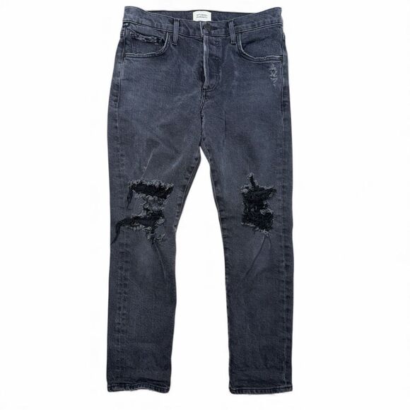 Citizens of Humanity Emerson Slim Boyfriend Jeans Gray Distressed 25 - Picture 2 of 8